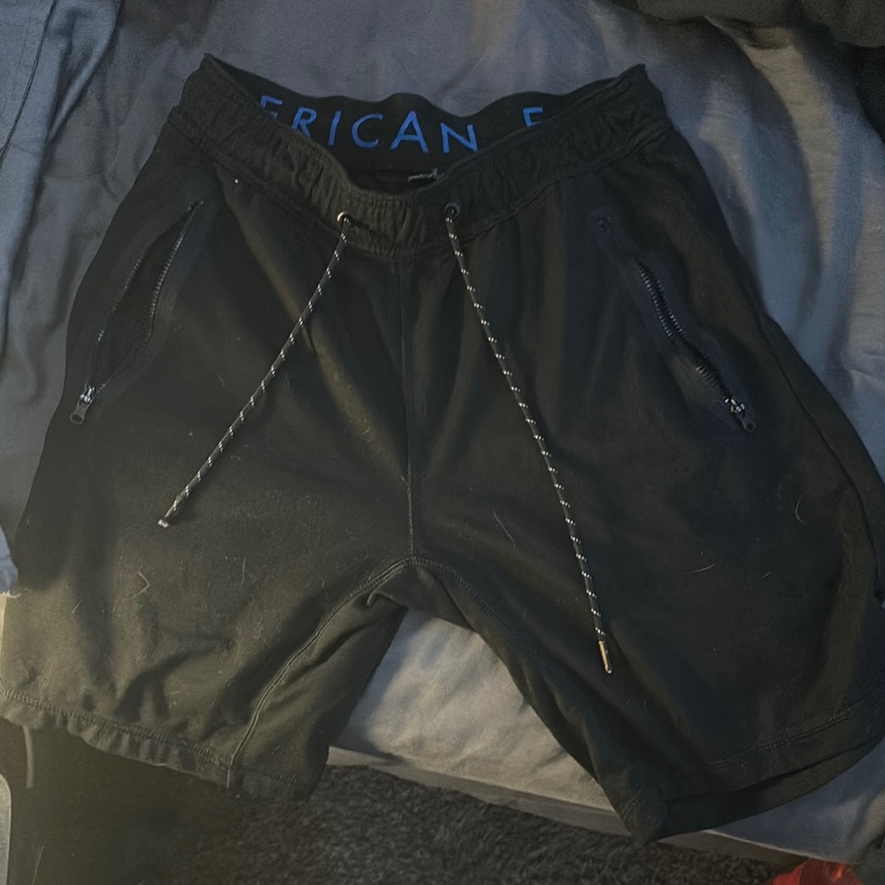 American Eagle Outfitters Men's Black Athletic Shorts